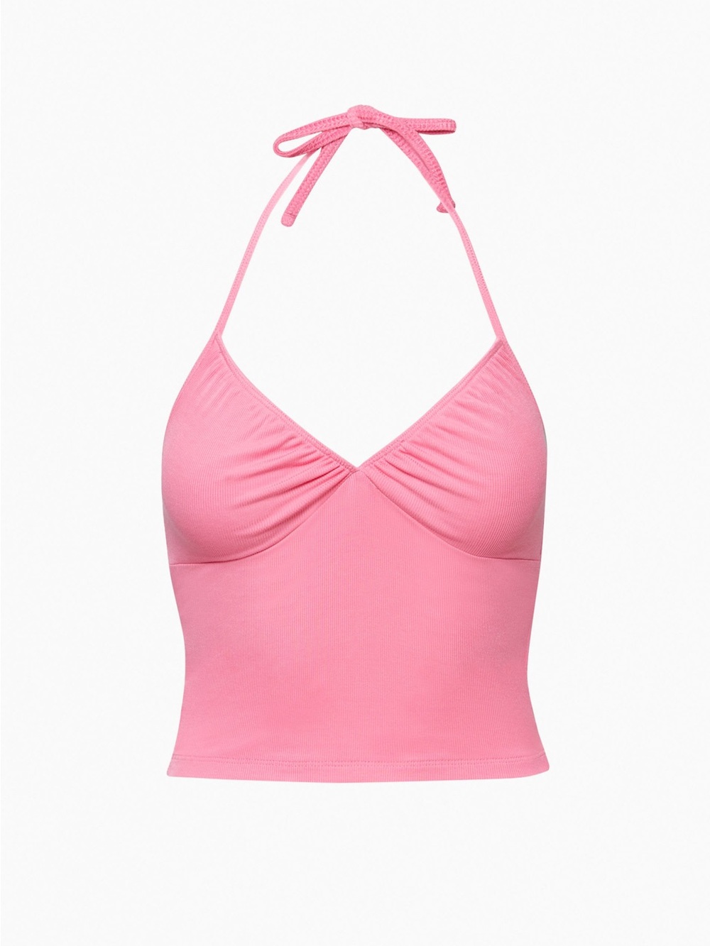 (2 FOR $25) ⭐️ Sunday Best Pink “Polly”Ribbed Halter Top